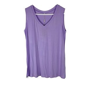Lavender V Neck Tank Top Size Large
